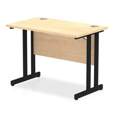 Impulse 1000 x 600mm Straight Desk Maple Top Black Cantilever Leg