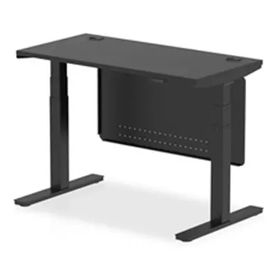 Air 1200x600 Height Adjustable Desk Black CP Black Leg Modesty Panel