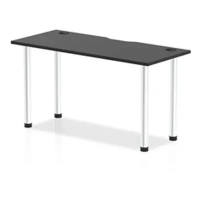 Impulse Black 1400 x 600mm Straight Table Black CP Aluminium Leg