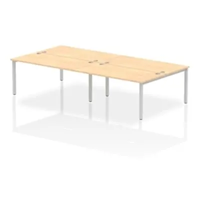 Impulse Bench B2B 4 Person 1600 Silver Frame Office Bench Desk Maple