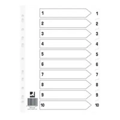 Q-Connect Index 1-10 Board Reinforced White (25 Pack) KF01528Q