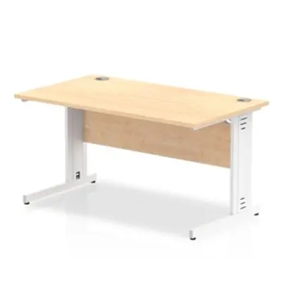 Impulse 1400/800 Rectangle White Cable Managed Leg Desk - MI002498