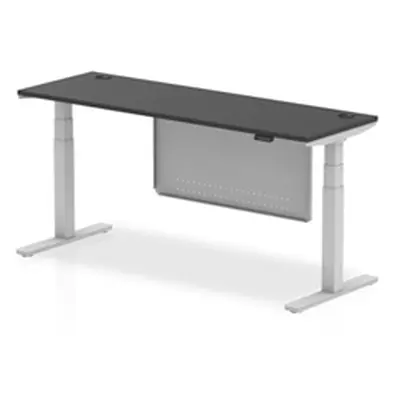 Air 1800x600 Height Adjustable Desk Black CP Silver Leg Modesty Panel