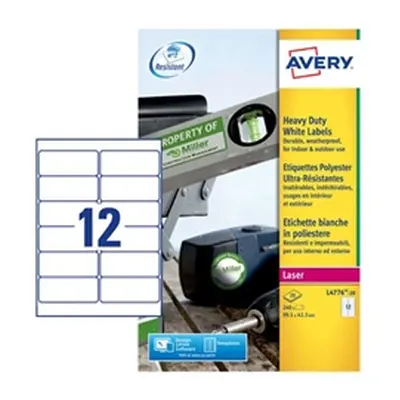 Avery Laser Label 63.5x72mm Heavy Duty White (240 Pack)