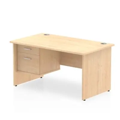 Impulse 1400 Rectangle Panel End Leg Desk Maple 1 x 2 - MI002477