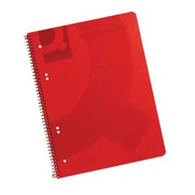 Q-Connect Spiral Bound Polypropylene Notebook 160 Pages A4 Red (5 Pk)