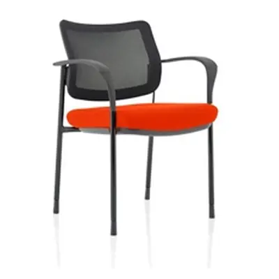 Brunswick Deluxe Mesh Back Black Frame Bespoke Seat Orange With Arms