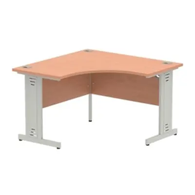 Impulse 1200mm Corner Desk Beech Top Silver Cable Managed Leg