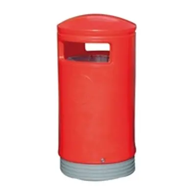 Outdoor Hooded Top Bin 75 Litre Red