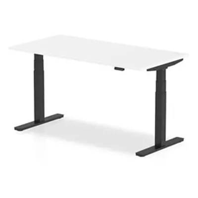 Air 1600 x 800mm Height Adjustable Desk White Top Black Leg