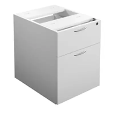 Fixed Pedestal 2 Drawers White