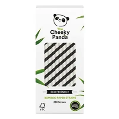 Cheeky Panda Bamboo Paper Straw Black Stripes (Pack of 250) 0111129