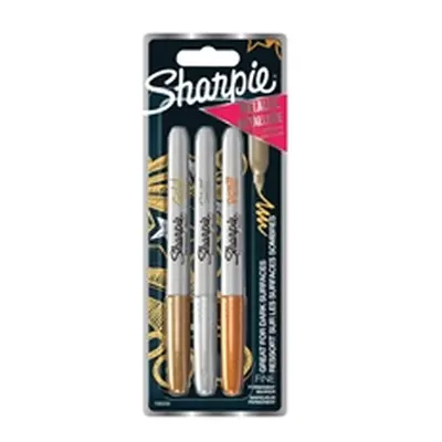 Sharpie Metallic Permanent Marker Pen Fine Assorted (3 Pack) 1849114