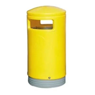 Outdoor Hooded Top Bin 75 Litre Yellow