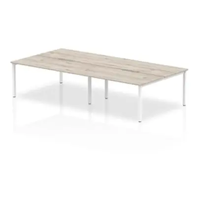 Evolve Plus 1600mm B2B 4 Person Desk Grey Oak Top White Frame