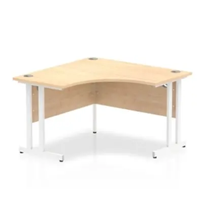 Impulse 1200mm Corner Desk Maple Top White Cantilever Leg