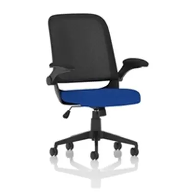 Crew Task Operator Fabric Seat Stevia Blue Mesh Chair Folding Arms