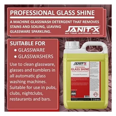 Janit-X Professional Machine Glass Shine Detergent 5 Litre