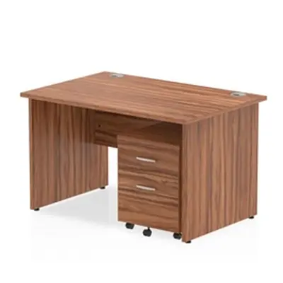 Impulse 1200x800mm Desk Walnut Top Panel End Leg and Mobile Ped