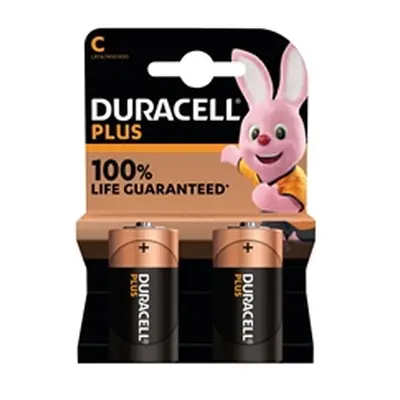 Duracell Plus C Battery Alkaline 100% Life (Pack of 2) 5009810