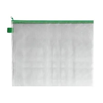 BDS Mesh Zip Bag 405x315mm Green (5 Pack) ZIPPER GREEN