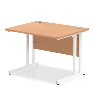 Impulse 1000/800 Rectangle White Cantilever Leg Desk Oak - MI002642