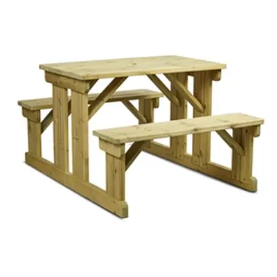 Newport Walk-in Picnic Bench Spruce Wood- 8 Seater