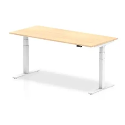 Air 1800/800 Maple Height Adjustable Desk With White Legs - HA01036