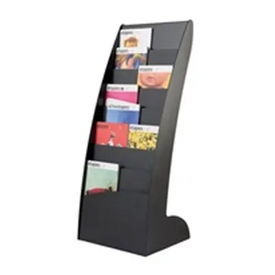 Fast Paper Black Curved Literature Display Floor standing