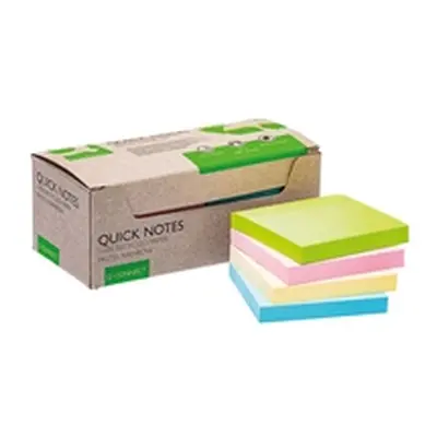 Q-Connect Recycled Notes 76x76mm Pastel Rainbow (Pack of 12) KF17324