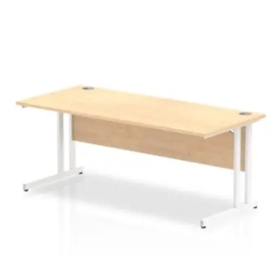 Impulse 1800/800 Rectangle White Cantilever Leg Desk Maple - MI002420