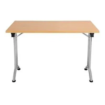 Allegro Folding Table 1200x700 Silver Frame Beech top OUFT1270SVBE2