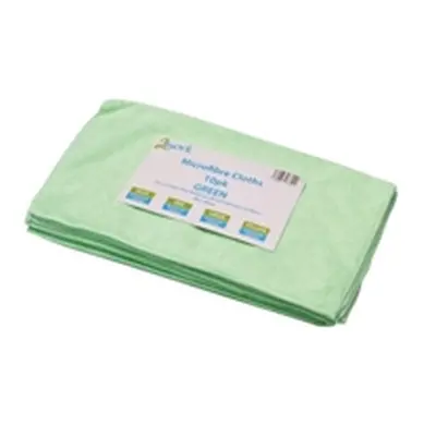 2Work Green 400 x 400mm Microfibre Cloth (10 Pack) 101161GN