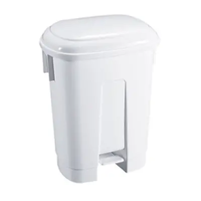 Derby 60L White Plastic Pedal Bin