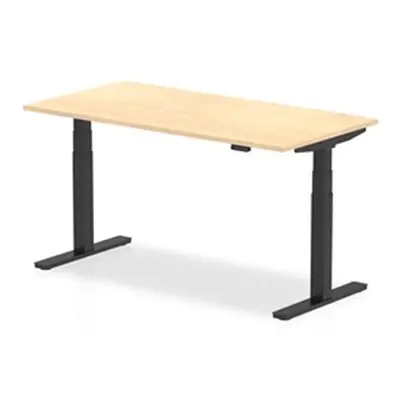 Air 1600 x 800mm Height Adjustable Desk Maple Top Black Leg