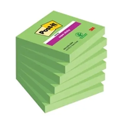 Post-it Super Sticky Notes 76x76mm 90 Sheets Green (Pack of 6)