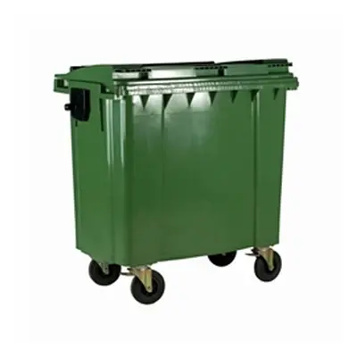 Wheelie Bin With Flat Lid 1100 Litre Green