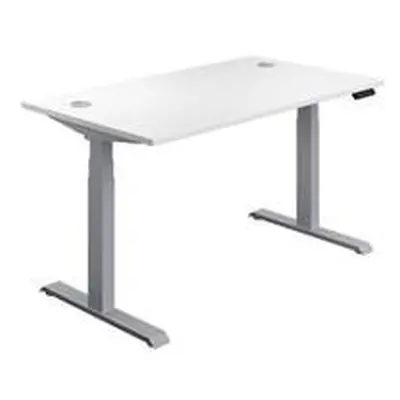 Economy Sit Stand Desk 1600 X 800 White-Silver