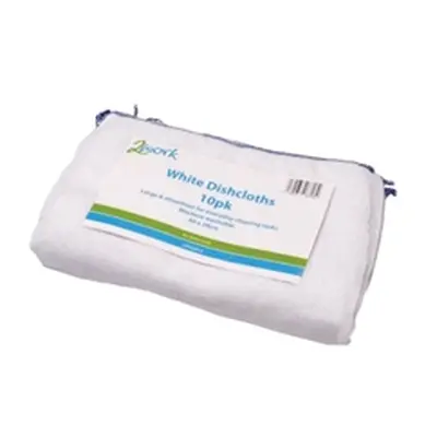 2Work Dishcloth 300x400mm White (10 Pack) 100212