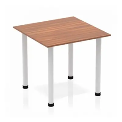 Impulse Square Table 800 Walnut Post Leg Silver - BF00207