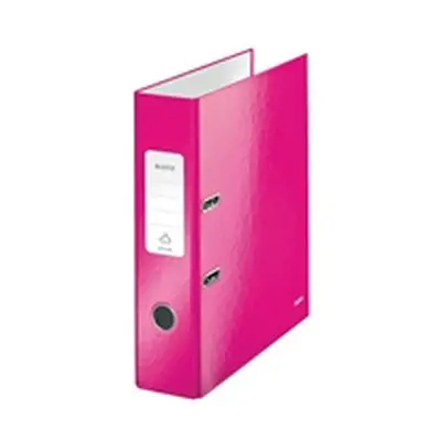 Leitz Wow 180 Lever Arch File 80mm A4 Pink (Pack of 10) 10050023