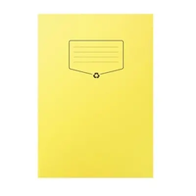 100% Recycled A4 Exercise Book, Lined with Margin, Yellow, 64 Pages