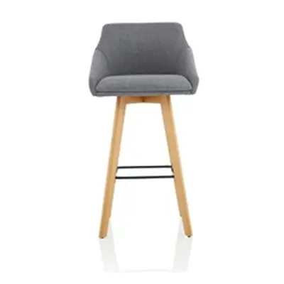 Carmen Grey Fabric Wooden Leg High Stool