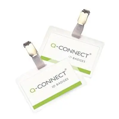 Q-Connect Hot Laminating ID Badge With Clip (Pack of 25) Ref KF00302