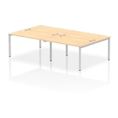 Impulse Bench B2B 4 Person 1400 Silver Frame Office Bench Desk Maple