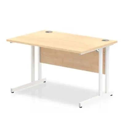 Impulse 1200/800 Rectangle White Cantilever Leg Desk Maple - MI002417