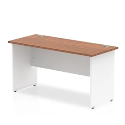 Impulse Panel End 1400/600 Rectangle Desk Walnut Top White - TT000091