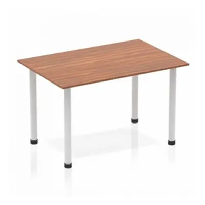 Impulse Straight Table 1200 Walnut Post Leg Silver - BF00184