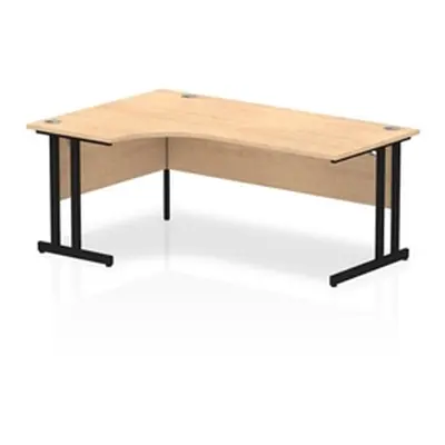 Impulse 1800mm Left Crescent Desk Maple Top Black Cantilever Leg