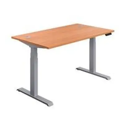 Economy Sit Stand Desk 1400 X 800 Beech-Silver